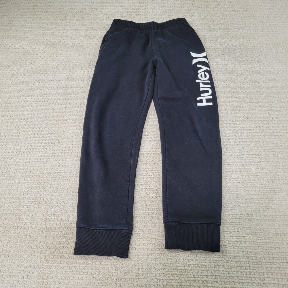 Hurley Sweatpants Boys Medium Black Straight‎ Leg Cuffed Jogger Athletic Casual